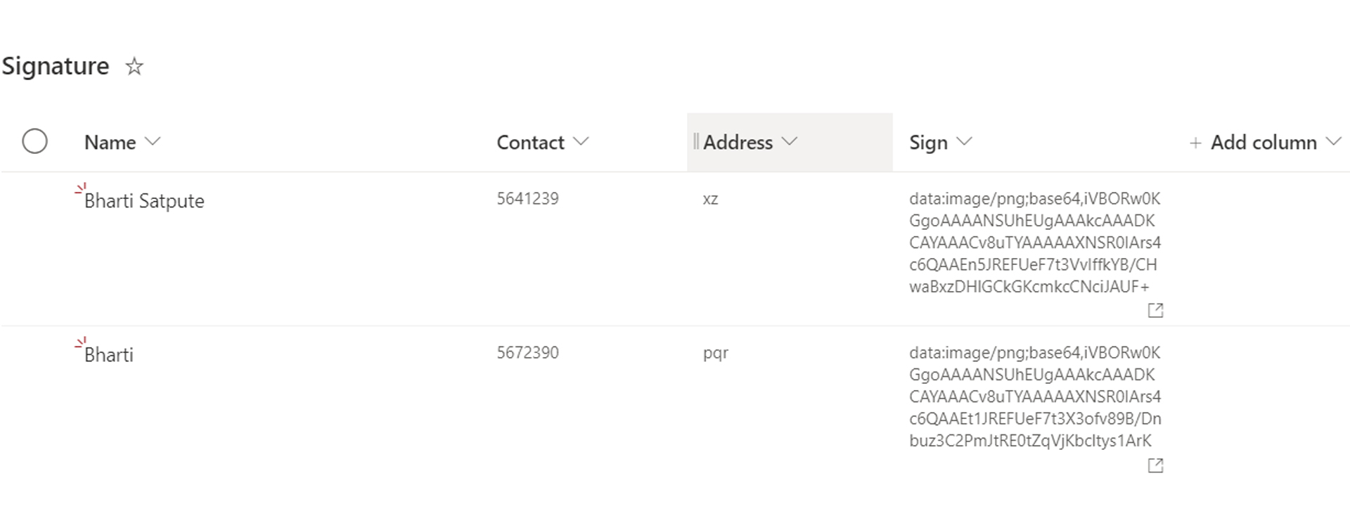 Store signature to SharePoint - Evolvous